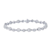 4.18ct 18k White Gold Diamond Cluster Lady's Bracelet