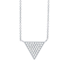 0.07ct 14k White Gold Diamond Pave Triangle Necklace 0.07ct 14k White Gold Diamond Pave Triangle Necklace