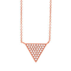 0.07ct 14k Rose Gold Diamond Pave Triangle Necklace 0.07ct 14k Rose Gold Diamond Pave Triangle Necklace