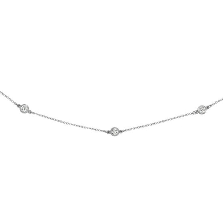0.20ct 18k White Gold 16-18" Diamonds by the Yard Chain 0.20ct 18k White Gold 16-18" Diamonds by the Yard Chain
