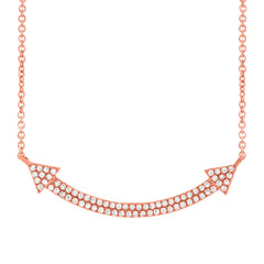 0.19ct 14k Rose Gold Diamond Pave Necklace 0.19ct 14k Rose Gold Diamond Pave Necklace