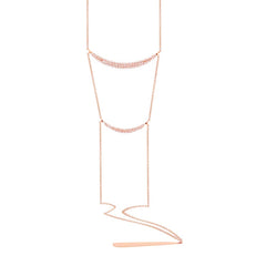 0.34ct 14k Rose Gold Diamond Pave Lariat Necklace 0.34ct 14k Rose Gold Diamond Pave Lariat Necklace