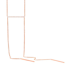 0.19ct 14k Rose Gold Diamond Pave Lariat Necklace 0.19ct 14k Rose Gold Diamond Pave Lariat Necklace