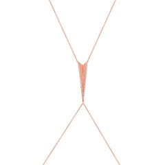 0.43ct 14k Rose Gold Diamond Body Chain Necklace 0.43ct 14k Rose Gold Diamond Body Chain Necklace