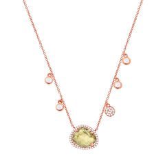 0.13ct Diamond & 1.94ct Spectrolite 14k Rose Gold Necklace 0.13ct Diamond & 1.94ct Spectrolite 14k Rose Gold Necklace