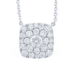 0.55ct 14k White Gold Diamond Cluster Necklace 0.55ct 14k White Gold Diamond Cluster Necklace