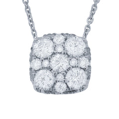 0.55ct 14k White Gold Diamond Cluster Necklace 0.55ct 14k White Gold Diamond Cluster Necklace
