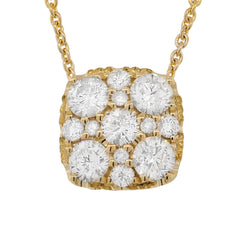 0.55ct 14k Yellow Gold Diamond Cluster Necklace 0.55ct 14k Yellow Gold Diamond Cluster Necklace