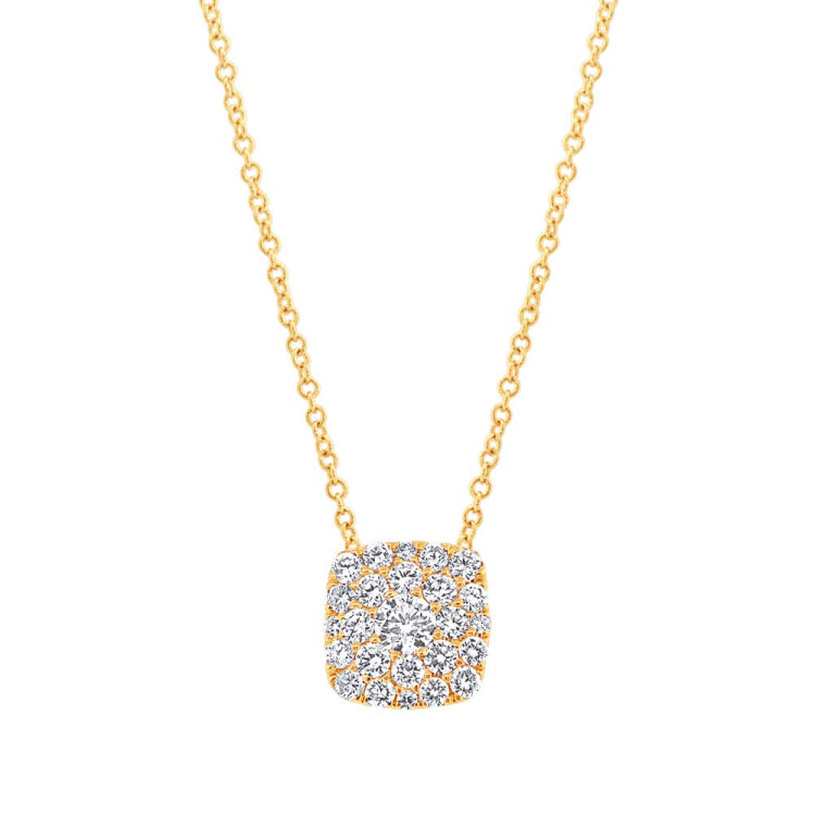 0.55ct 14k Yellow Gold Diamond Cluster Necklace 0.55ct 14k Yellow Gold Diamond Cluster Necklace