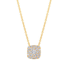 0.55ct 14k Yellow Gold Diamond Cluster Necklace 0.55ct 14k Yellow Gold Diamond Cluster Necklace