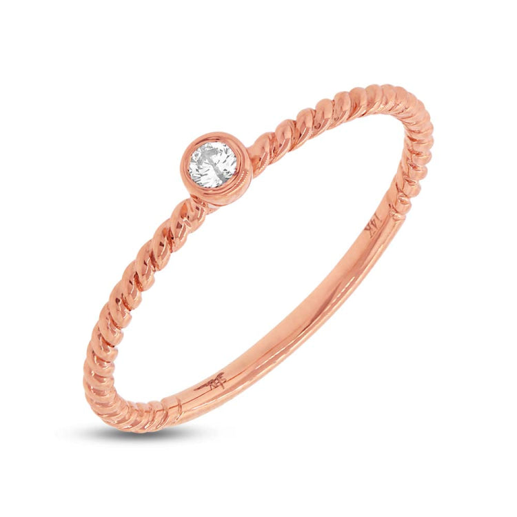 0.05ct 14k Rose Gold Diamond Lady's Ring 0.05ct 14k Rose Gold Diamond Lady's Ring
