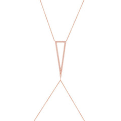 0.49ct 14k Rose Gold Diamond Body Chain Necklace 0.49ct 14k Rose Gold Diamond Body Chain Necklace