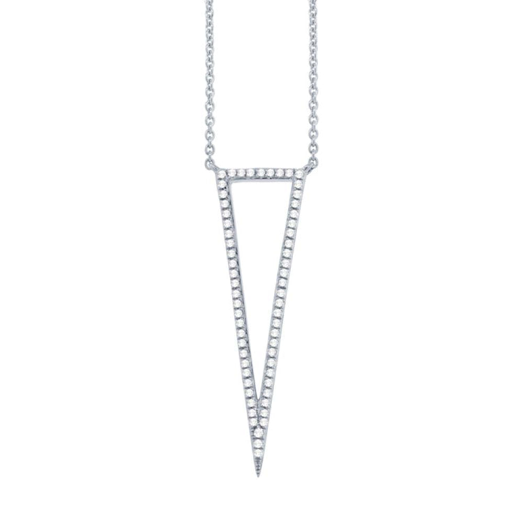 0.20ct 14k White Gold Diamond Triangle Necklace 0.20ct 14k White Gold Diamond Triangle Necklace