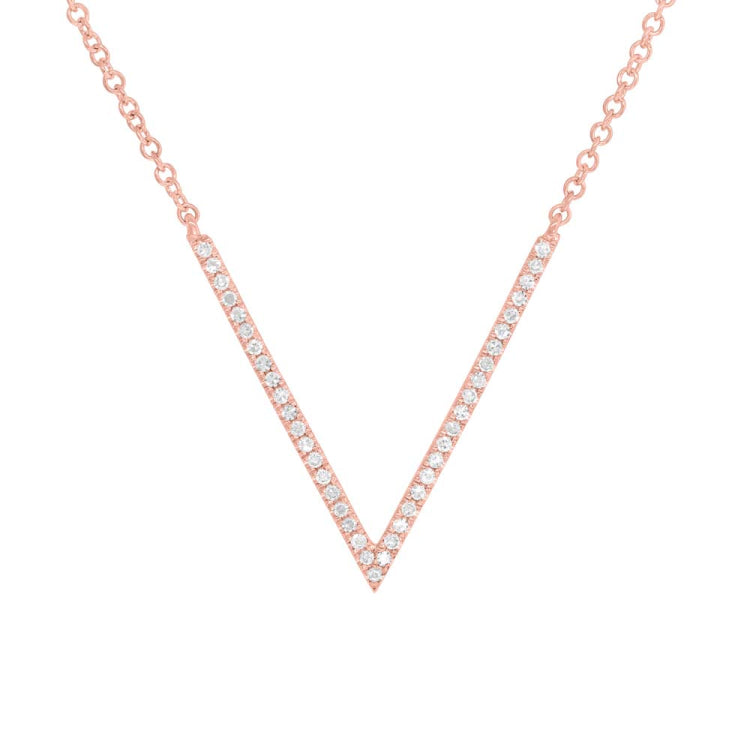 0.12ct 14k Rose Gold Diamond Necklace 0.12ct 14k Rose Gold Diamond Necklace