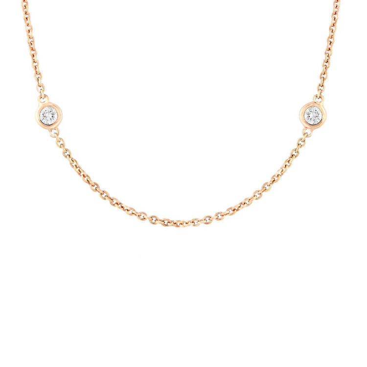 0.28ct 14k Yellow Gold 18" Diamonds By The Yard Chain 0.28ct 14k Yellow Gold 18" Diamonds By The Yard Chain