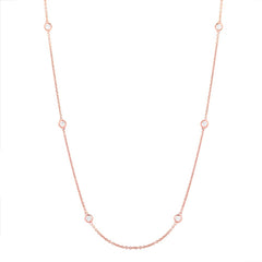 0.28ct 14k Rose Gold 18" Diamonds By The Yard Chain 0.28ct 14k Rose Gold 18" Diamonds By The Yard Chain