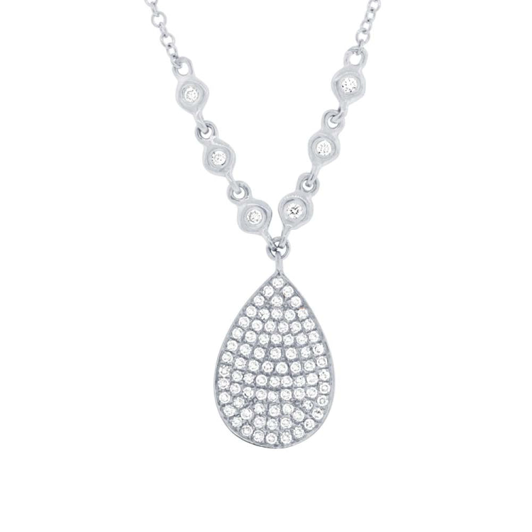 0.26ct 14k White Gold Diamond Pave Necklace 0.26ct 14k White Gold Diamond Pave Necklace