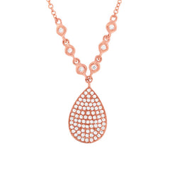 0.26ct 14k Rose Gold Diamond Pave Necklace 0.26ct 14k Rose Gold Diamond Pave Necklace