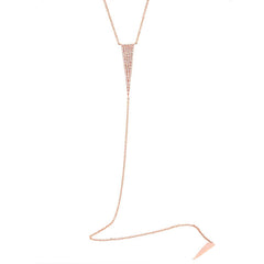 0.25ct 14k Rose Gold Diamond Pave Triangle Lariat Necklace 0.25ct 14k Rose Gold Diamond Pave Triangle Lariat Necklace