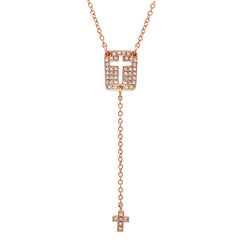 0.16ct 14k Rose Gold Diamond Cross Necklace 0.16ct 14k Rose Gold Diamond Cross Necklace
