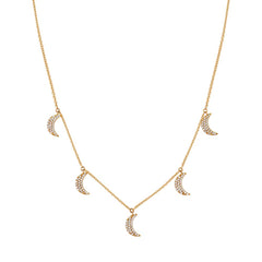 0.30ct 14k Yellow Gold Diamond Crescent Moon Necklace 0.30ct 14k Yellow Gold Diamond Crescent Moon Necklace