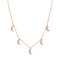 0.30ct 14k Rose Gold Diamond Crescent Moon Necklace 0.30ct 14k Rose Gold Diamond Crescent Moon Necklace
