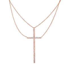 0.34ct 14k Rose Gold Diamond Cross Necklace 0.34ct 14k Rose Gold Diamond Cross Necklace