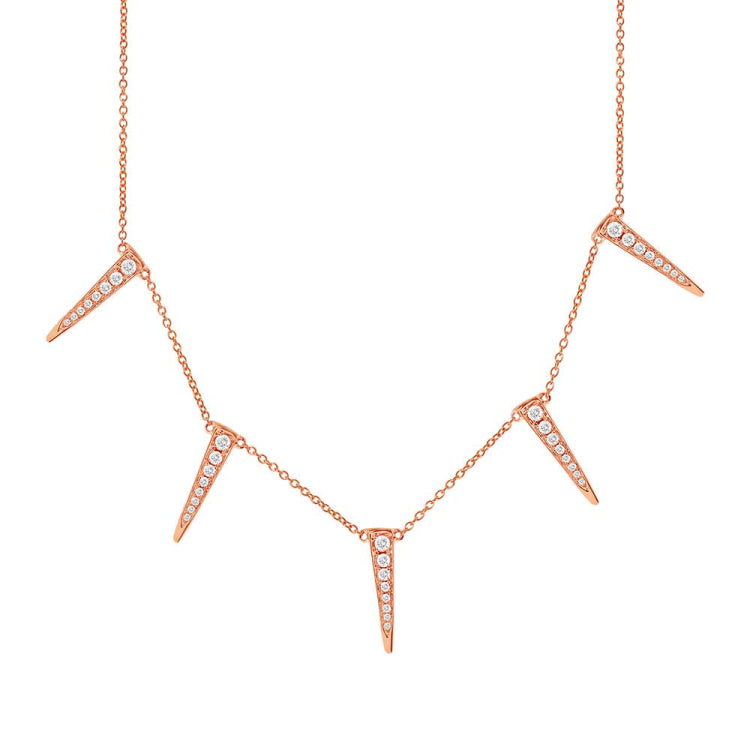 0.42ct 14k Rose Gold Diamond Triangle Necklace 0.42ct 14k Rose Gold Diamond Triangle Necklace