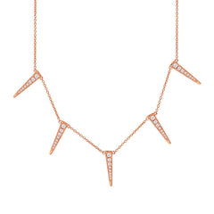 0.42ct 14k Rose Gold Diamond Triangle Necklace 0.42ct 14k Rose Gold Diamond Triangle Necklace