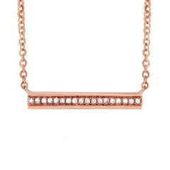 0.06ct 14k Rose Gold Diamond Bar Pendant 0.06ct 14k Rose Gold Diamond Bar Pendant