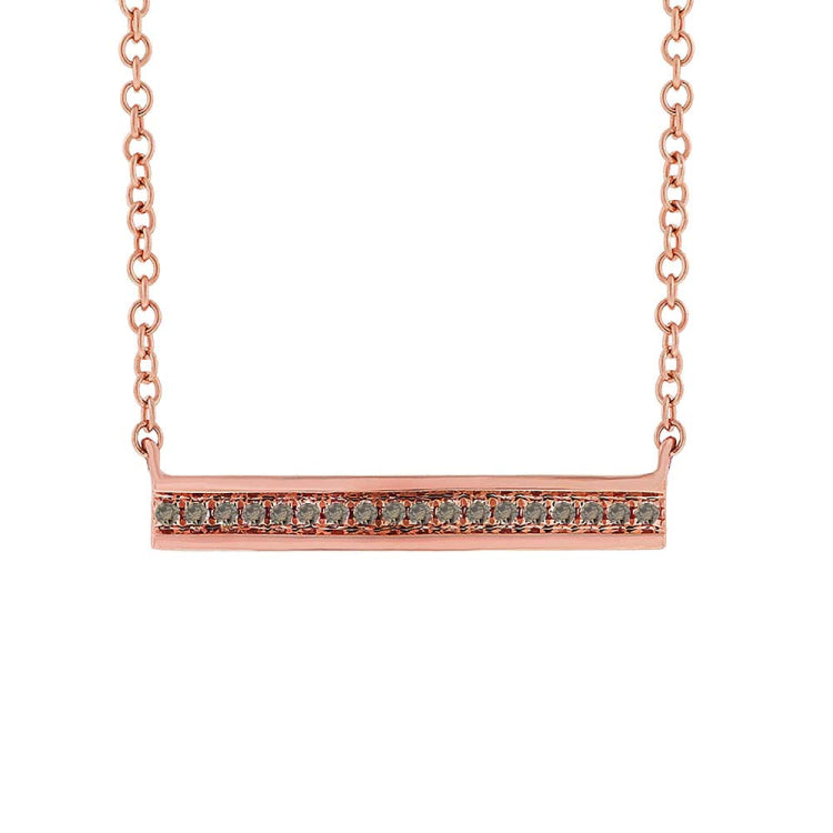 0.06ct 14k Rose Gold Champagne Diamond Bar Pendant 0.06ct 14k Rose Gold Champagne Diamond Bar Pendant