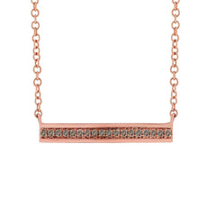 0.06ct 14k Rose Gold Champagne Diamond Bar Pendant 0.06ct 14k Rose Gold Champagne Diamond Bar Pendant