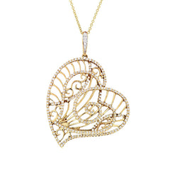 0.80ct 14k Yellow Gold Diamond Heart Necklace 0.80ct 14k Yellow Gold Diamond Heart Necklace