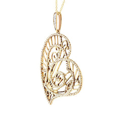 0.80ct 14k Yellow Gold Diamond Heart Necklace 0.80ct 14k Yellow Gold Diamond Heart Necklace