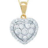 0.47ct 14k Two-tone Gold Diamond Heart Necklace