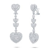 5.08ct 18k White Gold Diamond Heart Earring