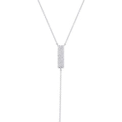 0.19ct 14k White Gold Diamond Pave Lariat Necklace 0.19ct 14k White Gold Diamond Pave Lariat Necklace