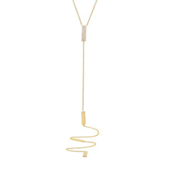 0.19ct 14k Yellow Gold Diamond Pave Lariat Necklace 0.19ct 14k Yellow Gold Diamond Pave Lariat Necklace