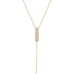 0.19ct 14k Yellow Gold Diamond Pave Lariat Necklace 0.19ct 14k Yellow Gold Diamond Pave Lariat Necklace