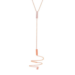 0.19ct 14k Rose Gold Diamond Pave Lariat Necklace 0.19ct 14k Rose Gold Diamond Pave Lariat Necklace