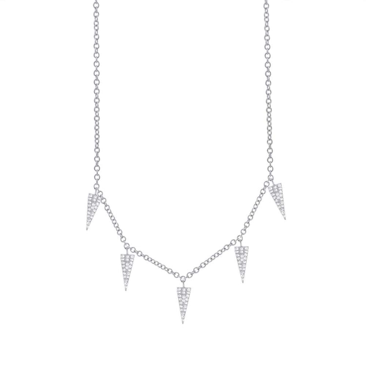0.23ct 14k White Gold Diamond Pave Triangle Necklace 0.23ct 14k White Gold Diamond Pave Triangle Necklace