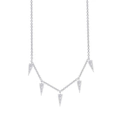 0.23ct 14k White Gold Diamond Pave Triangle Necklace 0.23ct 14k White Gold Diamond Pave Triangle Necklace