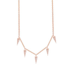 0.23ct 14k Rose Gold Diamond Pave Triangle Necklace 0.23ct 14k Rose Gold Diamond Pave Triangle Necklace