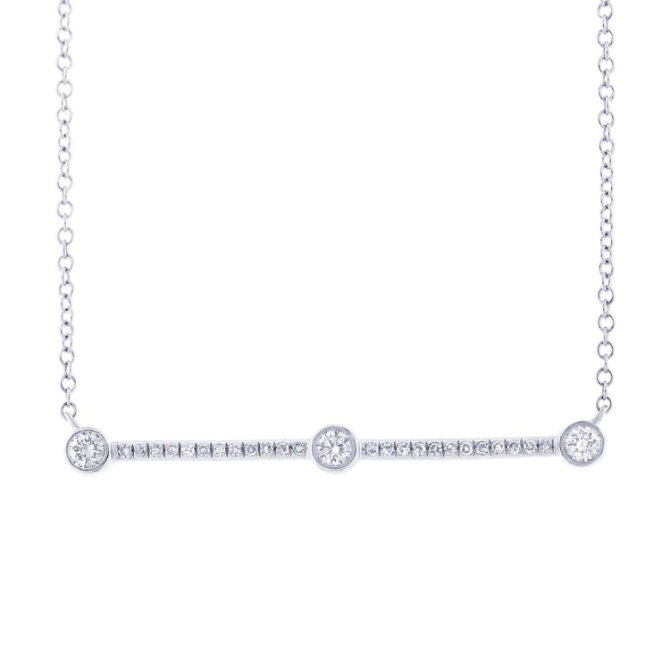 0.23ct 14k White Gold Diamond Bar Necklace 0.23ct 14k White Gold Diamond Bar Necklace