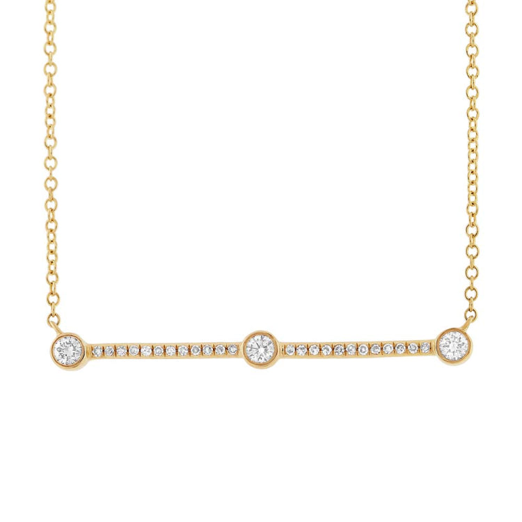 0.23ct 14k Yellow Gold Diamond Bar Necklace 0.23ct 14k Yellow Gold Diamond Bar Necklace