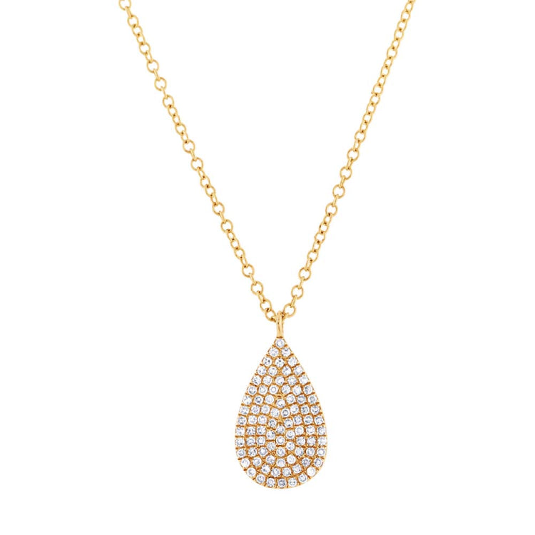0.19ct 14k Yellow Gold Diamond Pave Necklace 0.19ct 14k Yellow Gold Diamond Pave Necklace