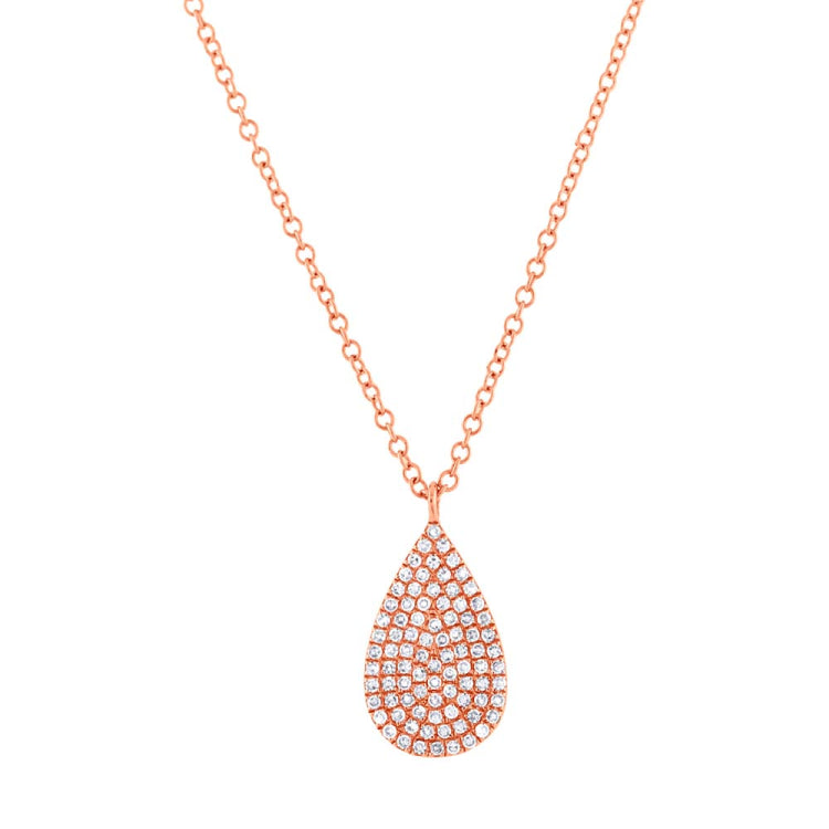 0.19ct 14k Rose Gold Diamond Pave Necklace 0.19ct 14k Rose Gold Diamond Pave Necklace