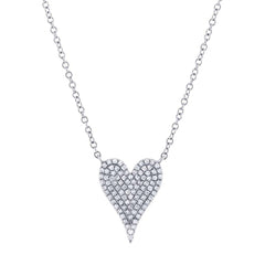 0.21ct 14k White Gold Diamond Pave Heart Necklace 0.21ct 14k White Gold Diamond Pave Heart Necklace