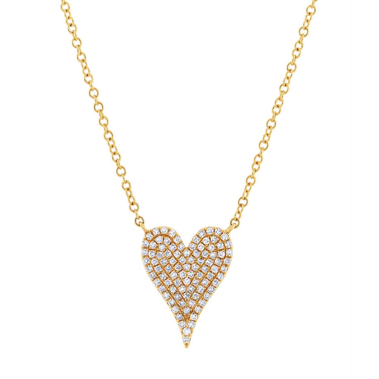 0.21ct 14k Yellow Gold Diamond Pave Heart Necklace 0.21ct 14k Yellow Gold Diamond Pave Heart Necklace