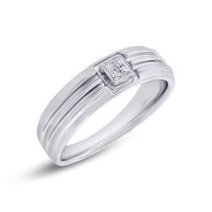 0.06ct 14k White Gold Diamond Men's Band 0.06ct 14k White Gold Diamond Men's Band